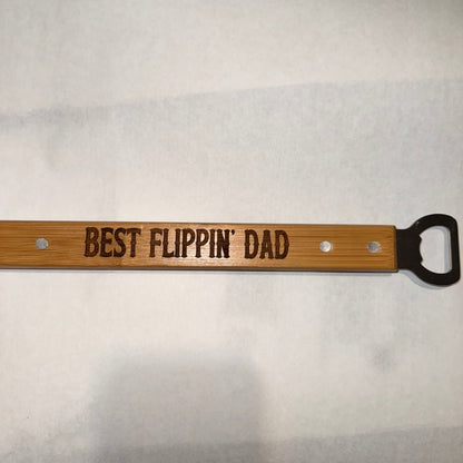 ENGRAVED - 19 1/4" Bamboo Barbeque Spatula with Bottle Opener