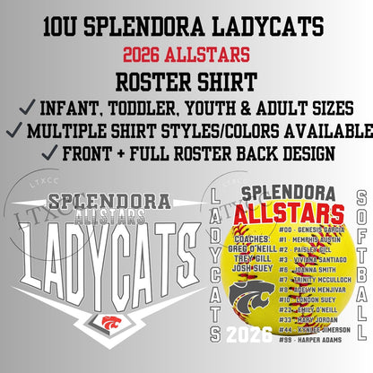 10U Splendora Ladycats Allstars 2026 Shirt