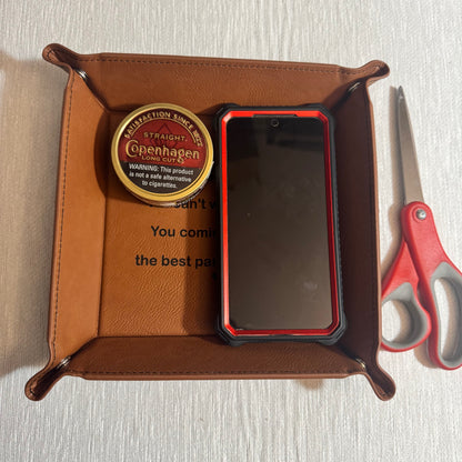Leatherette Snap Up Tray - Empty Your Pockets Daddy