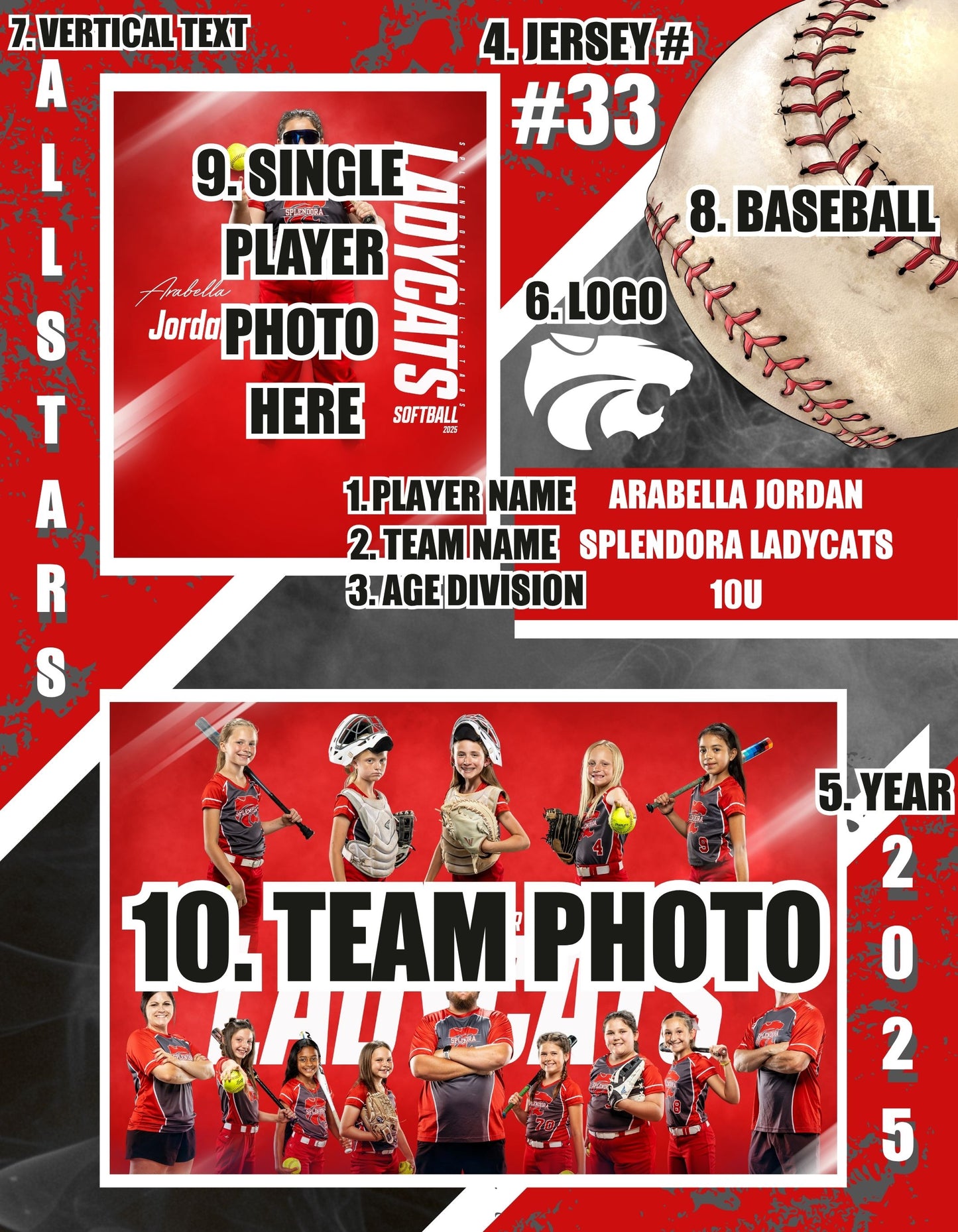 Team Custom Printed Memory Mates – 8.5" x 11"