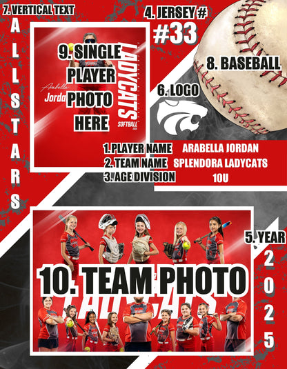 Team Custom Printed Memory Mates – 8.5" x 11"