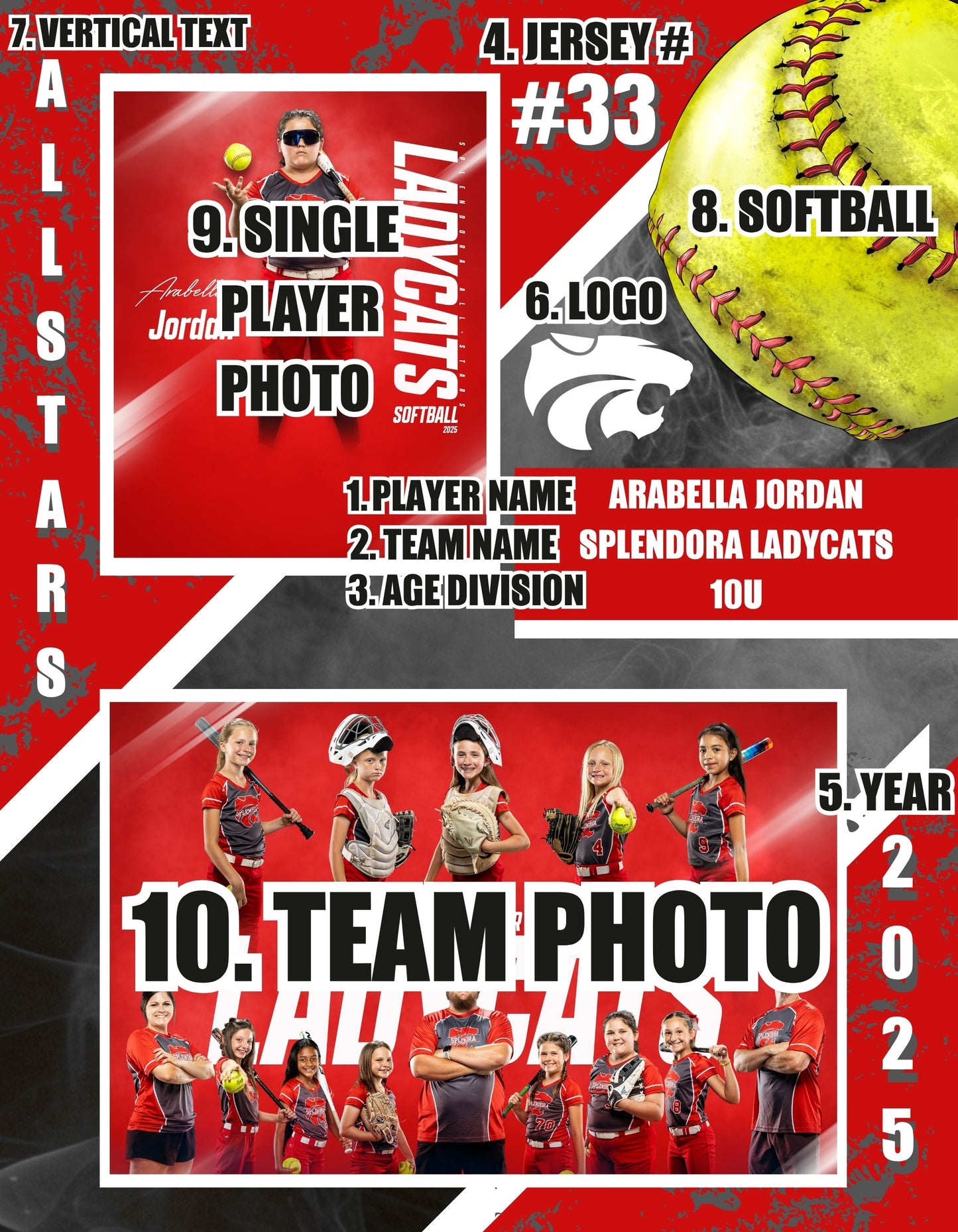 Team Custom Printed Memory Mates – 8.5" x 11"