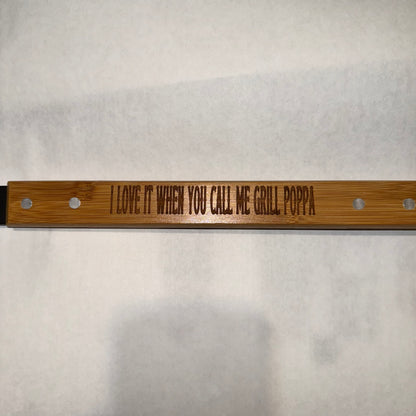 ENGRAVED - 19 1/4" Bamboo Barbeque Spatula with Bottle Opener