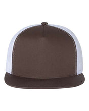 Load image into Gallery viewer, ADULT FATHERS DAY SPECIAL -- YP Classics - Flat Bill Trucker Cap - WITH CUSTOM LEATHER PATCH
