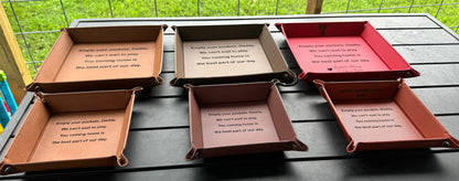 Laserable Leatherette Snap Up Tray with Silver Snaps