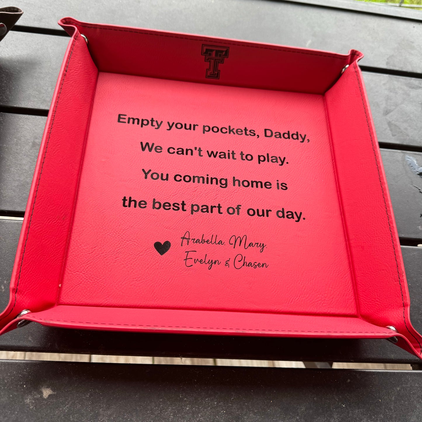 Laserable Leatherette Snap Up Tray with Silver Snaps