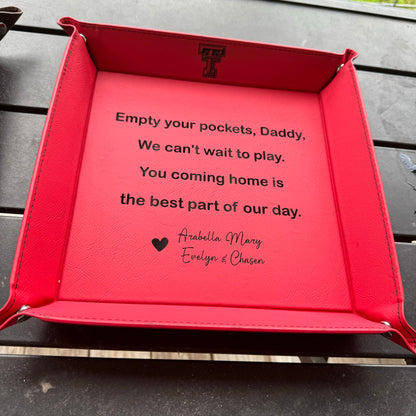 Laserable Leatherette Snap Up Tray with Silver Snaps