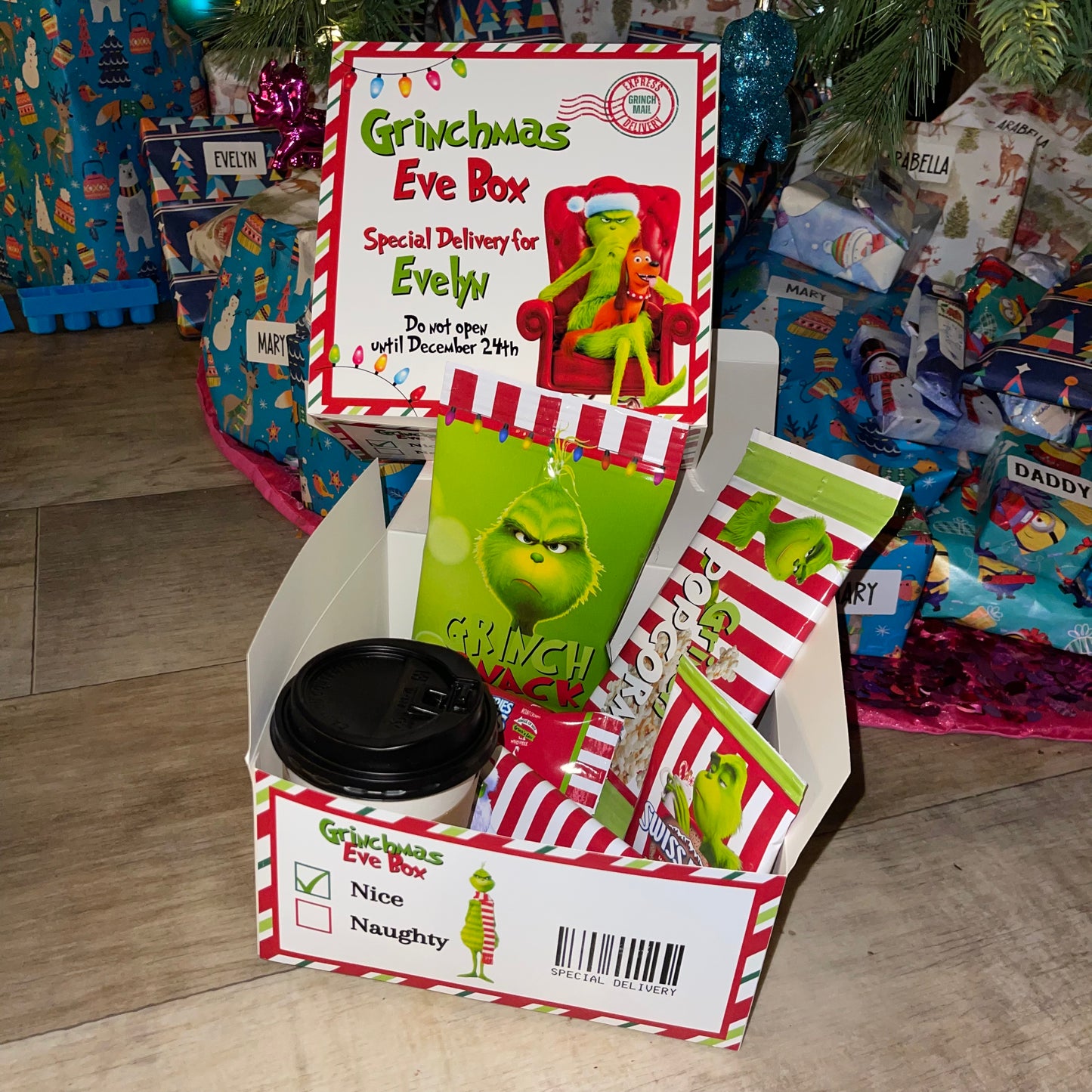 Personalized with NAME - GRINCHMAS EVE BOX! - READY ON OR BEFORE DECEMBER 20TH
