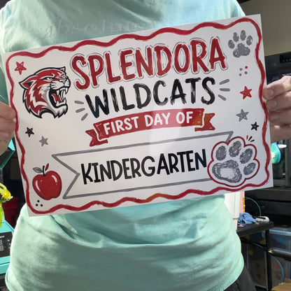 Personalized First Day of School Sign