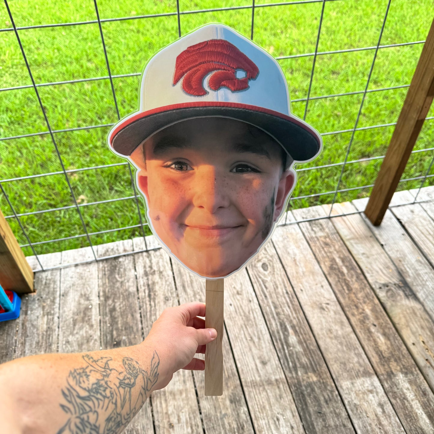 LAMINATED FACE/BODY ON A STICK!