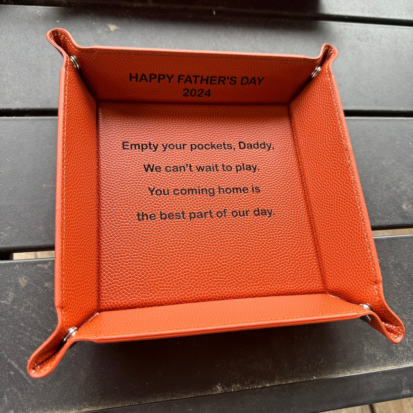 Laserable Leatherette Snap Up Tray with Silver Snaps