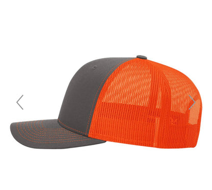 LITTLE DEBBIE - ADULT RICHARDSON 112 HAT - Charcoal/Neon Orange Hat Color