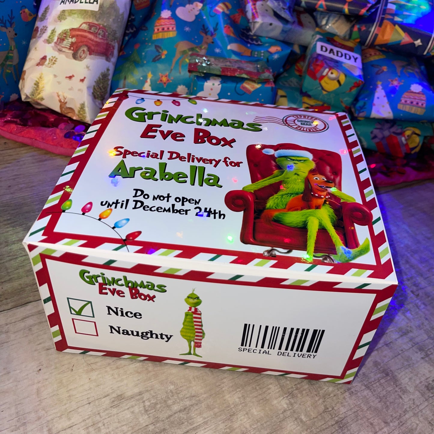 Personalized with NAME - GRINCHMAS EVE BOX! - READY ON OR BEFORE DECEMBER 20TH