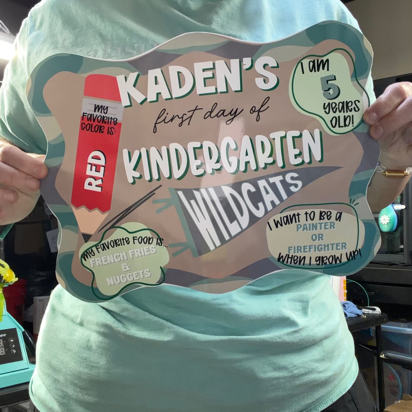 Personalized First Day of School Sign