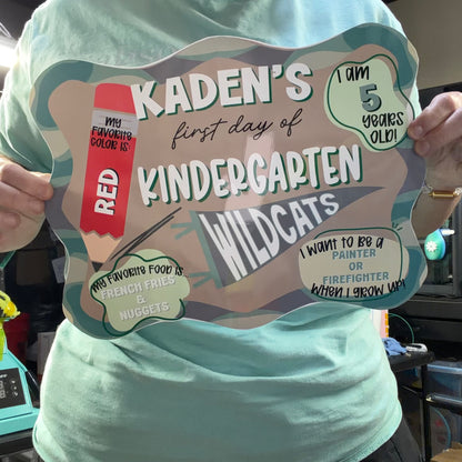 Personalized First Day of School Sign