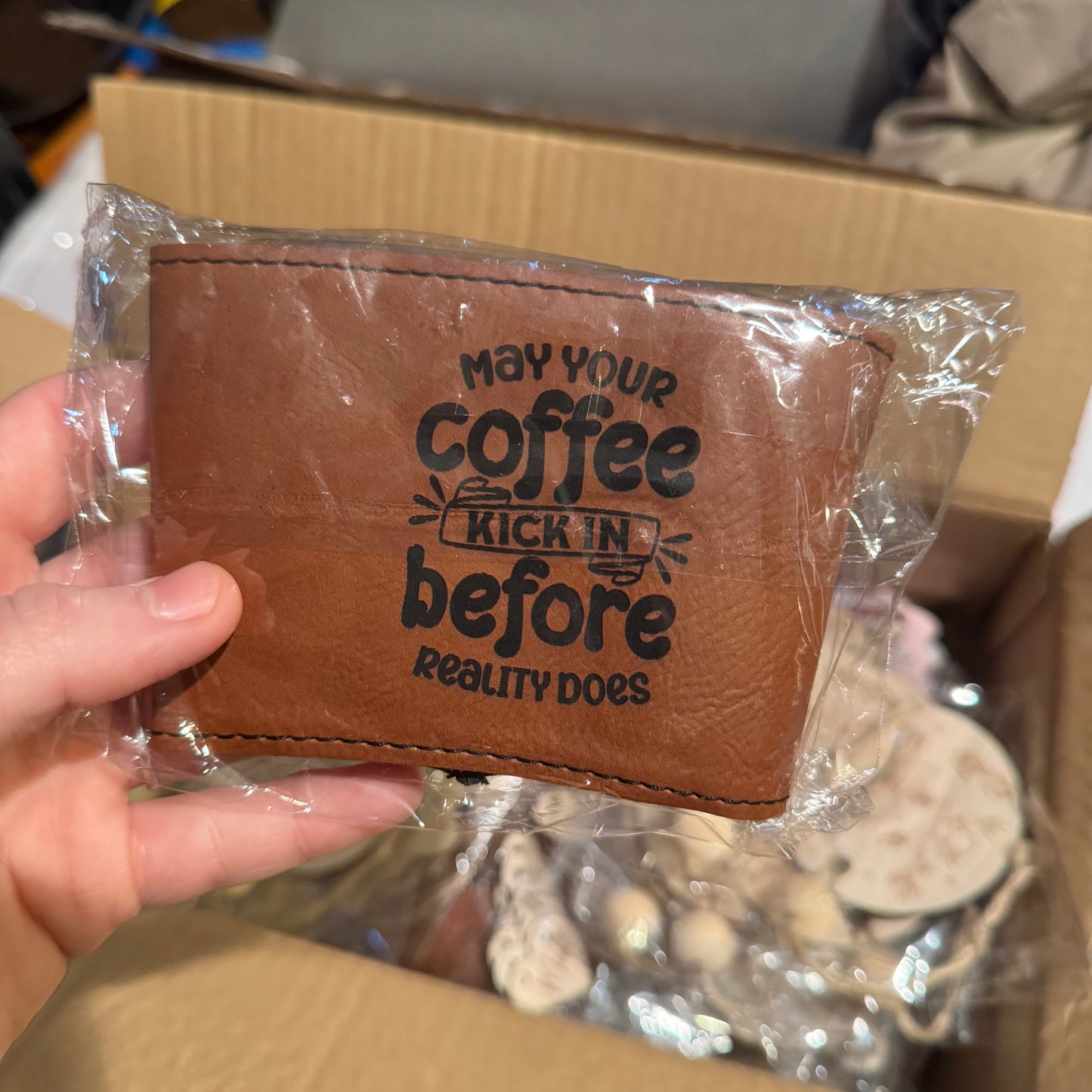 3" Rawhide Leatherette Mug Sleeve