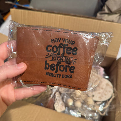 3" Rawhide Leatherette Mug Sleeve