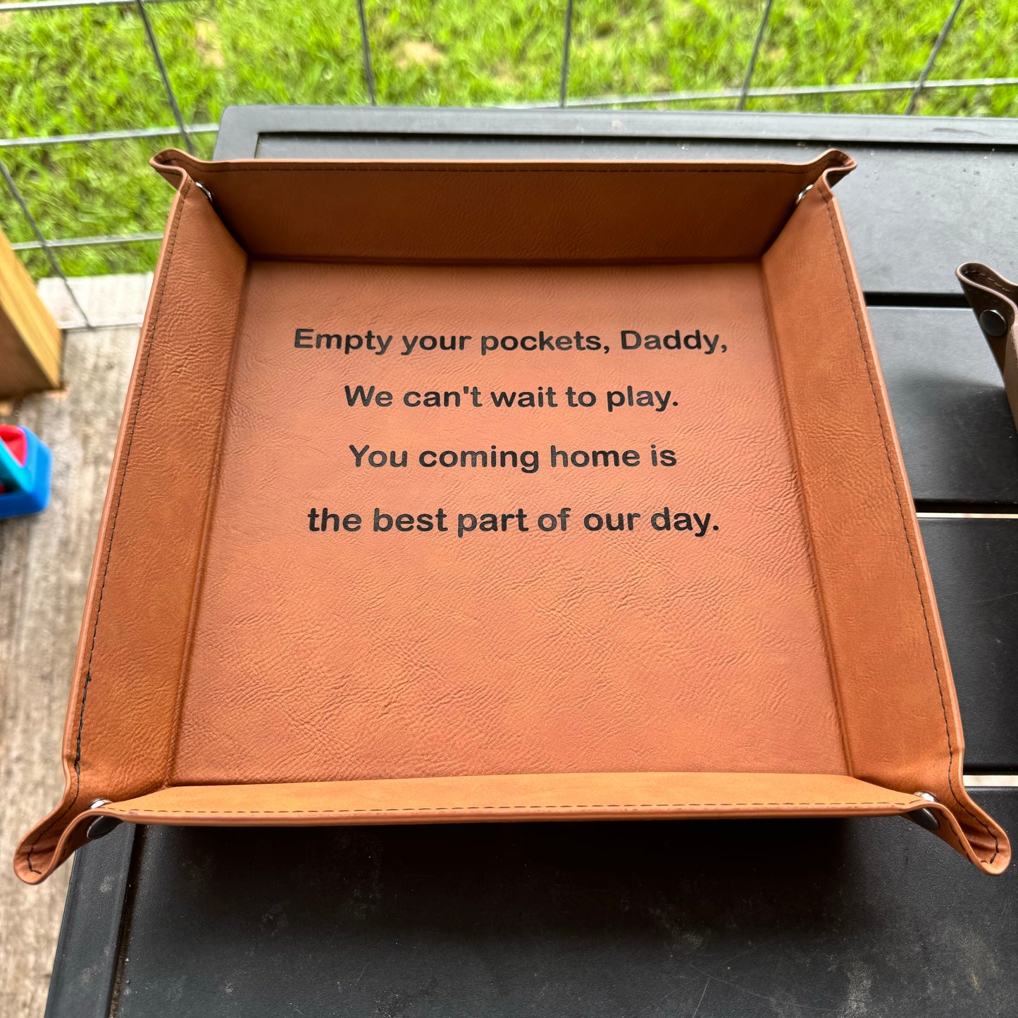 Laserable Leatherette Snap Up Tray with Silver Snaps