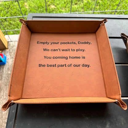 Laserable Leatherette Snap Up Tray with Silver Snaps