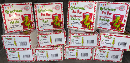 Personalized with NAME - GRINCHMAS EVE BOX! - READY ON OR BEFORE DECEMBER 20TH