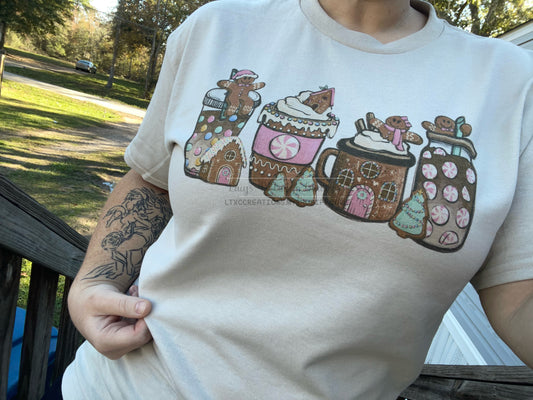 SALE OF THE WEEK - SUBLIMATION GINGERBREAD T-SHIRT - GILDAN DRYBLEND 50/50
