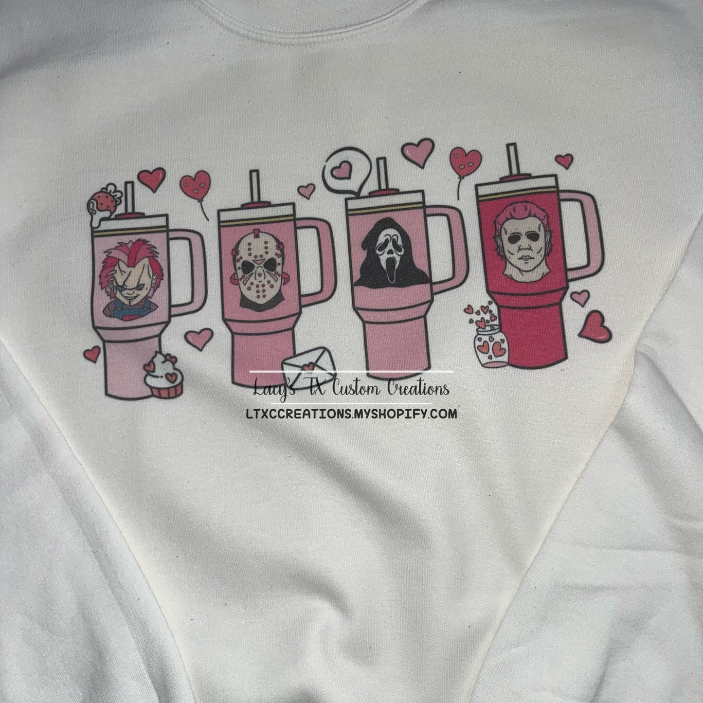 Horror Valentine Cups - WHITE Sweatshirt