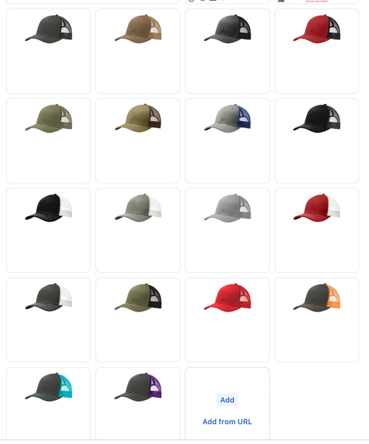 ADULT HATS -- Port Authority Snapback Trucker Hat  *SIMILAR STYLE TO RICHARDSON 112 HATS* with Custom Leatherette Patch