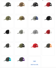 Load image into Gallery viewer, ADULT HATS -- Port Authority Snapback Trucker Hat  *SIMILAR STYLE TO RICHARDSON 112 HATS* with Custom Leatherette Patch
