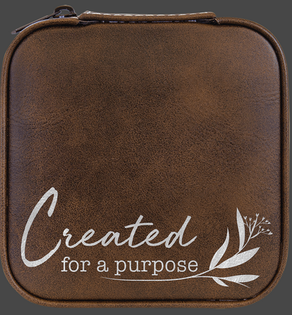 Custom Birth Flower Jewelry Box - Leather Travel Jewelry Case - Square Jewelry Box -Leather Jewelry Organizer - Name Travel Case - Bridal Party Gifts