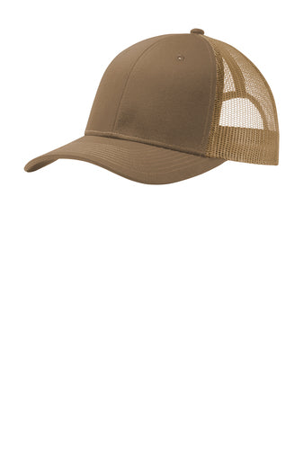WOLFE PACK HAT -- Port Authority Snapback Trucker Hat  *SIMILAR STYLE TO RICHARDSON 112 HATS* with Custom Leatherette Patch