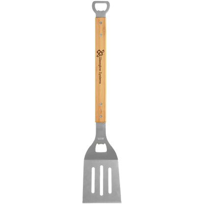 ENGRAVED - 19 1/4" Bamboo Barbeque Spatula with Bottle Opener