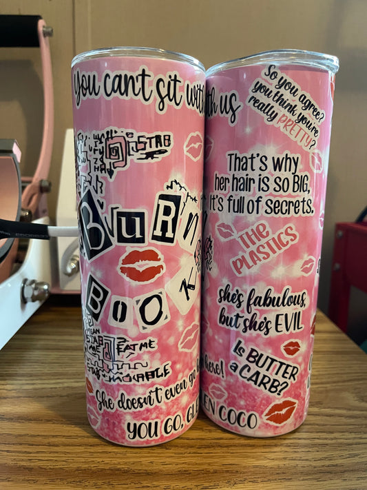 BURN BOOK M E A N GIRLS 20 oz SKINNY TUMBLER