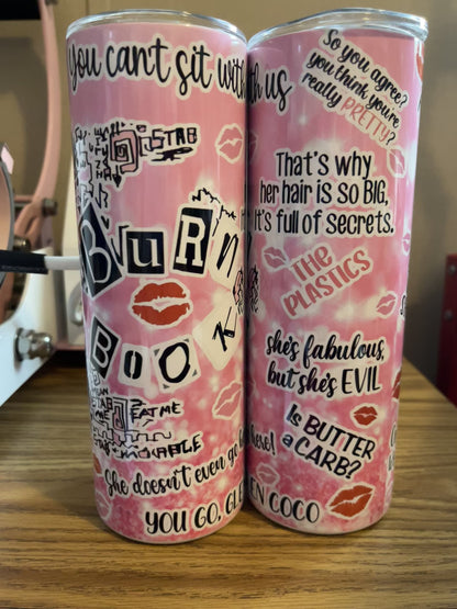 BURN BOOK M E A N GIRLS 20 oz SKINNY TUMBLER