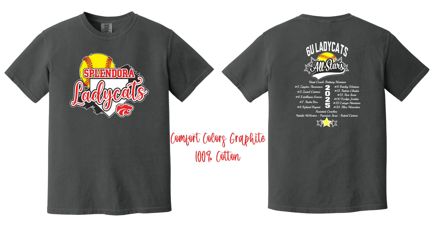 6U Splendora Ladycats Allstars 2025 Roster Shirt