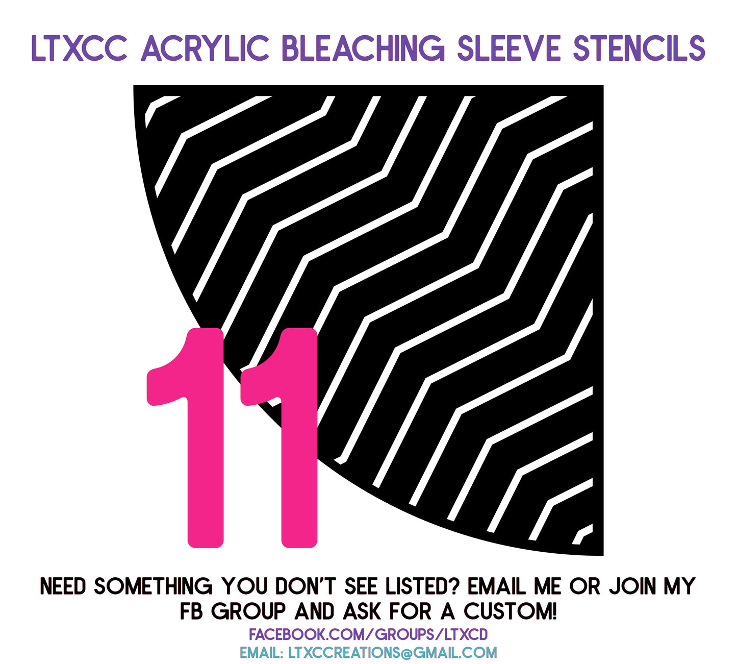 ADULT SIZE Acrylic Bleaching SLEEVE Stencils