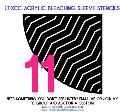 ADULT SIZE Acrylic Bleaching SLEEVE Stencils