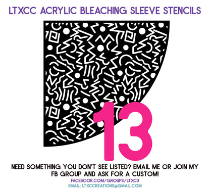 ADULT SIZE Acrylic Bleaching SLEEVE Stencils