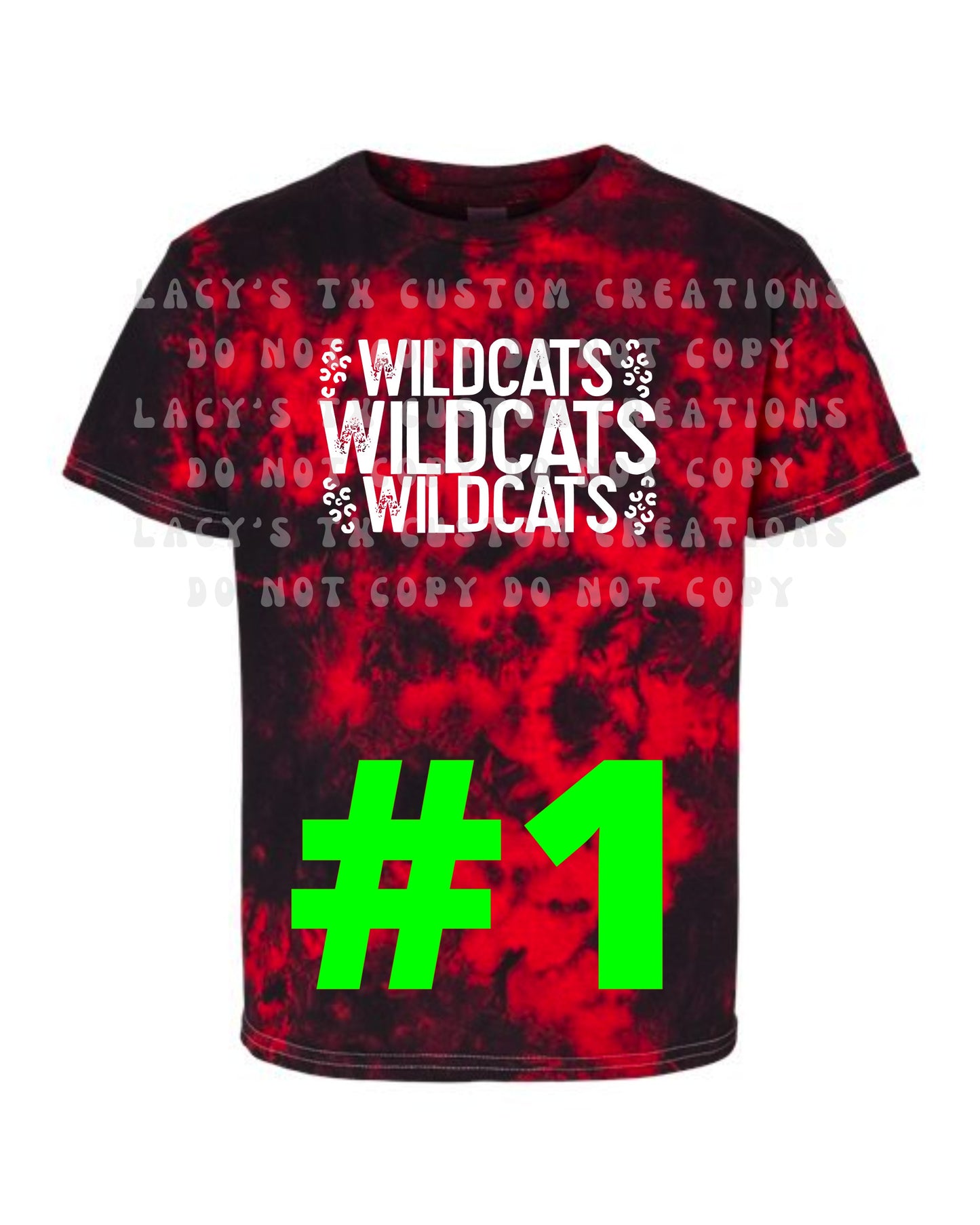 YOUTH WILDCAT TIE DYE TEES - PRE-ORDER - 7-14 DAY TURN AROUND TIME AFTER PRE-ORDER CLOSES TUESDAY, OCT. 11TH