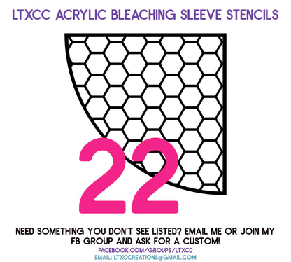 ADULT SIZE Acrylic Bleaching SLEEVE Stencils