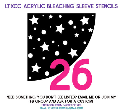 ADULT SIZE Acrylic Bleaching SLEEVE Stencils