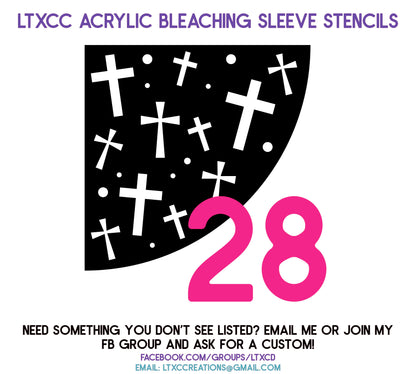 ADULT SIZE Acrylic Bleaching SLEEVE Stencils