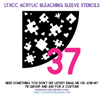 ADULT SIZE Acrylic Bleaching SLEEVE Stencils