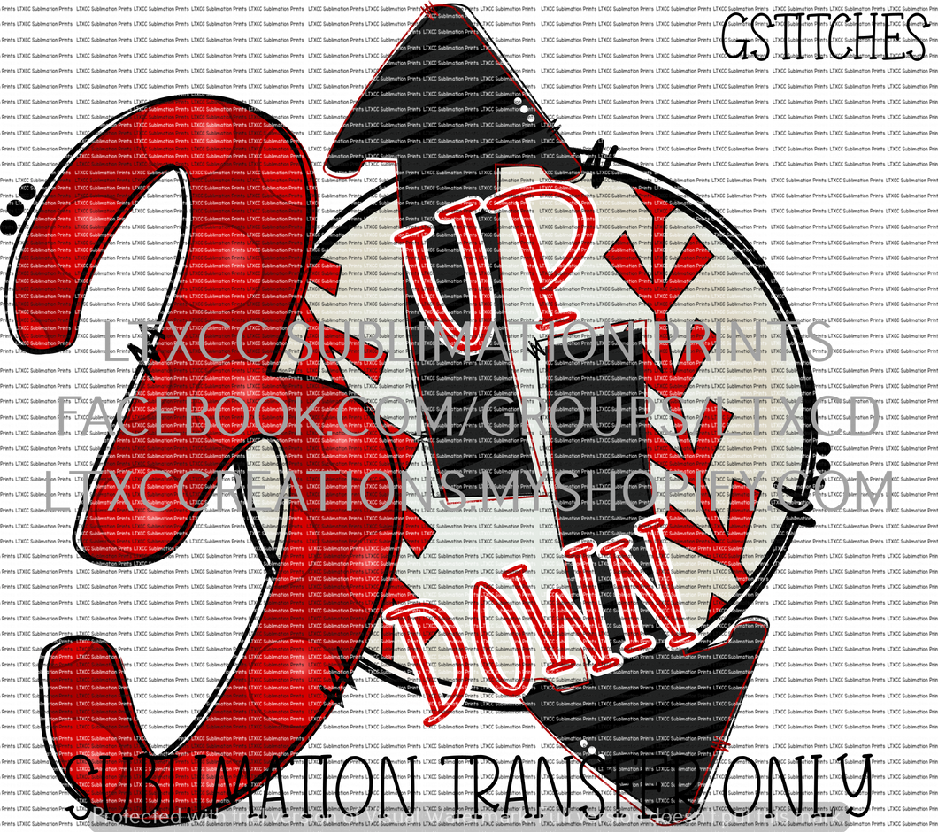 3 UP 3 DOWN BASEBALL - SUBLIMATION PRINT TRANSFER