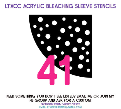 ADULT SIZE Acrylic Bleaching SLEEVE Stencils