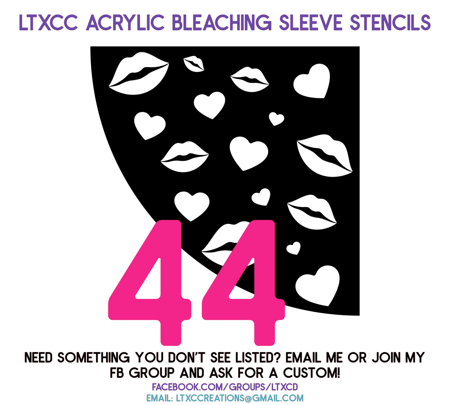 ADULT SIZE Acrylic Bleaching SLEEVE Stencils