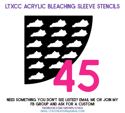ADULT SIZE Acrylic Bleaching SLEEVE Stencils