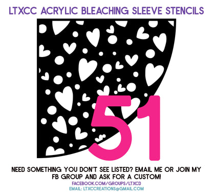 ADULT SIZE Acrylic Bleaching SLEEVE Stencils