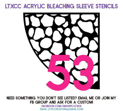 ADULT SIZE Acrylic Bleaching SLEEVE Stencils