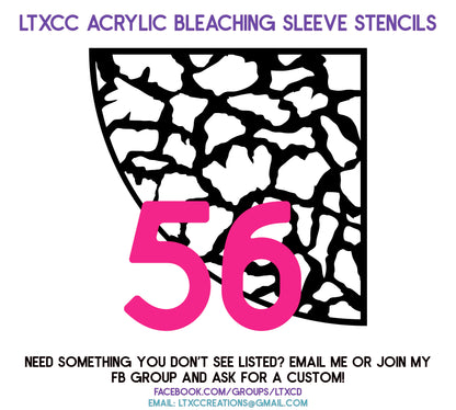 ADULT SIZE Acrylic Bleaching SLEEVE Stencils