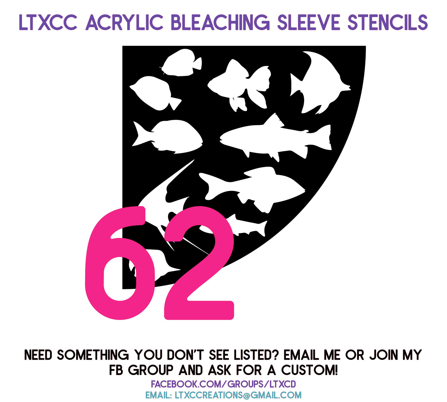 ADULT SIZE Acrylic Bleaching SLEEVE Stencils
